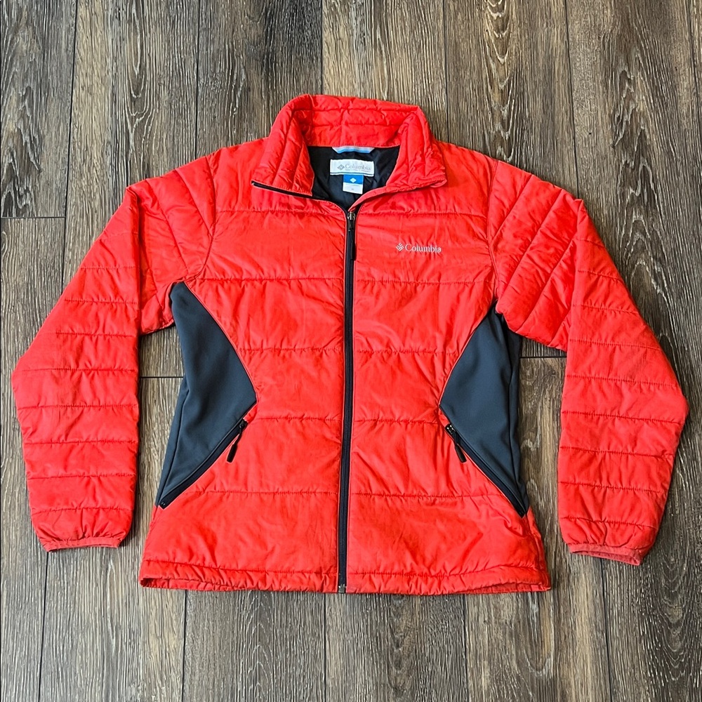 Columbia Sportswear Red Black Puffer Quilted Jacket Ladies Medium